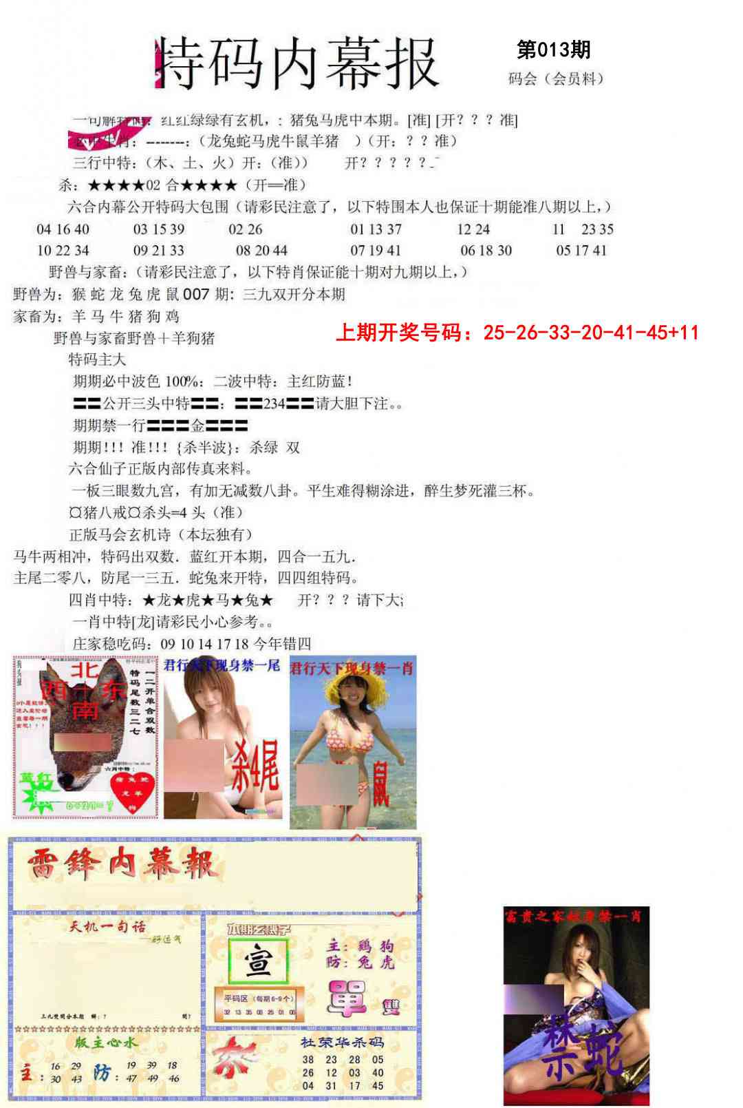 013期特码内幕报[图]