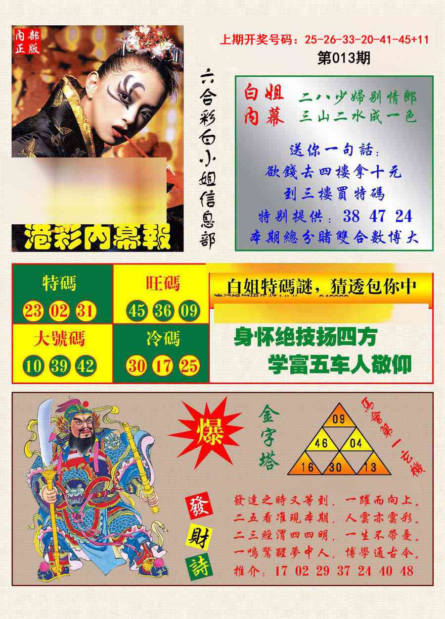 013期港彩内幕报[图]