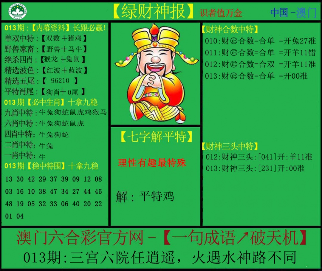 013期绿财神[图]