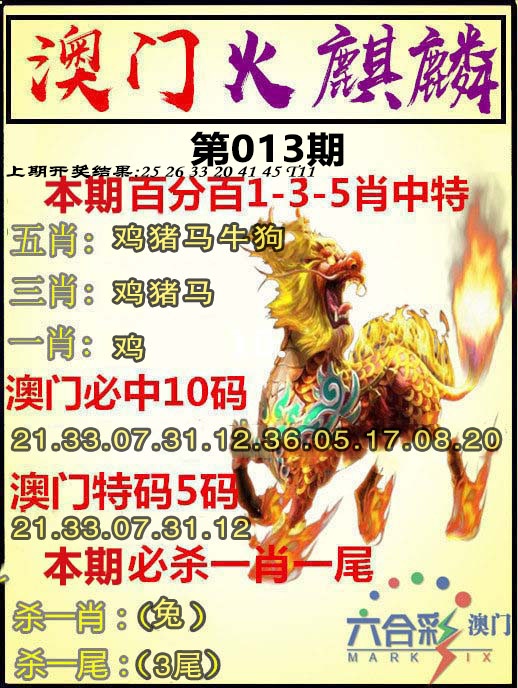 013期火麒麟[图]