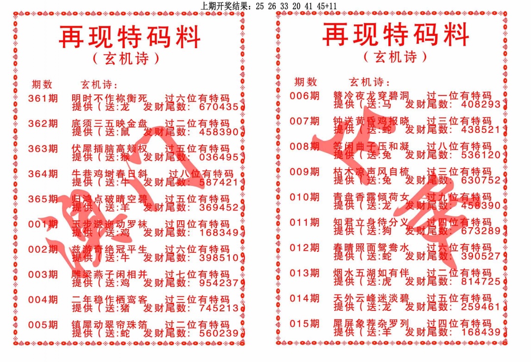 013期再现特码料[图]