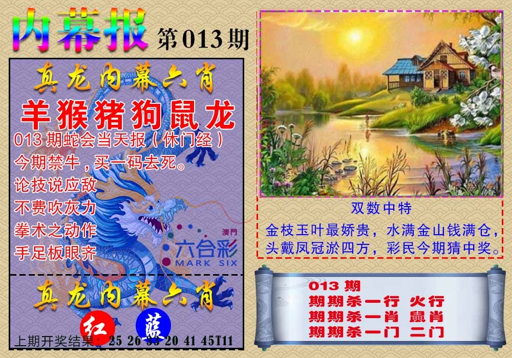 013期真龙内幕报[图]