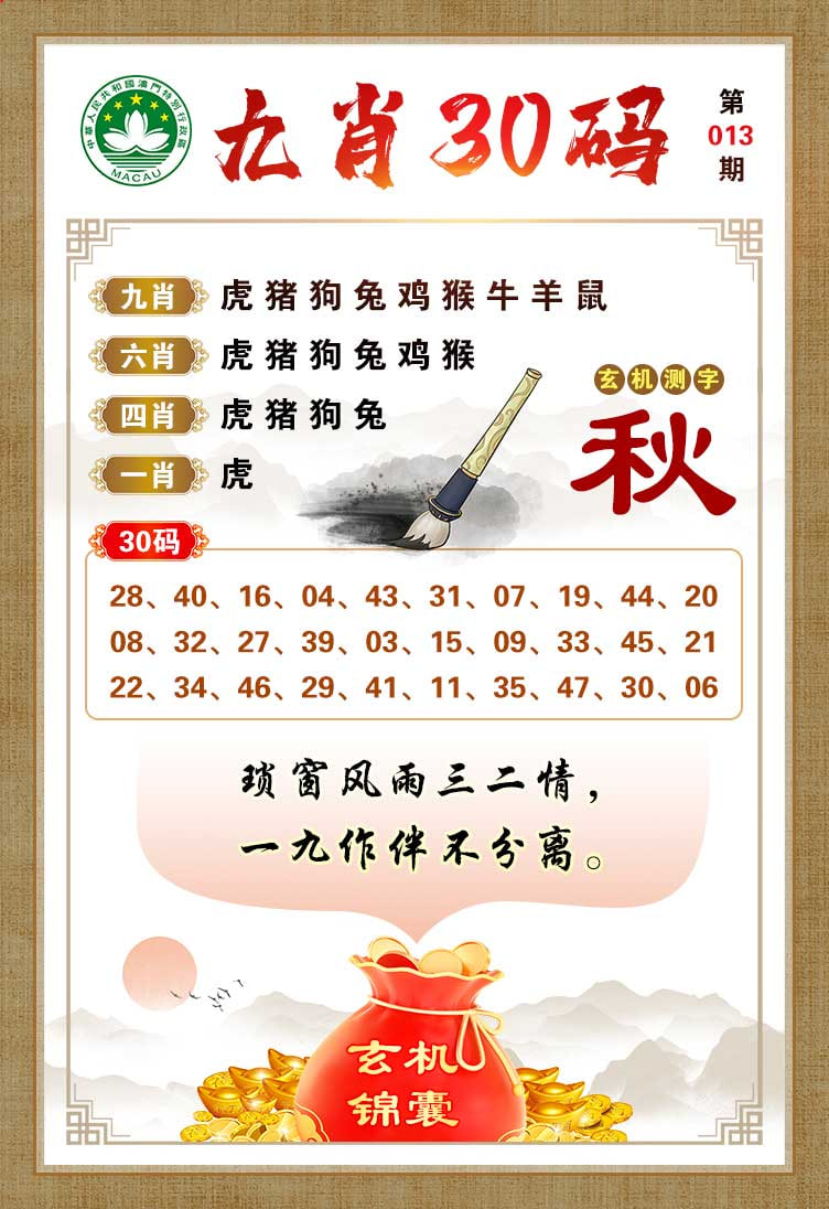 013期九肖30码[图]