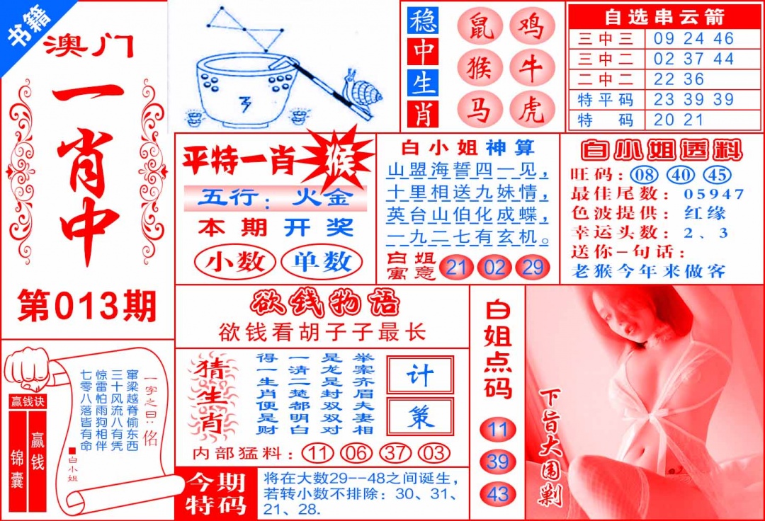 013期澳门锦囊宝典[图]