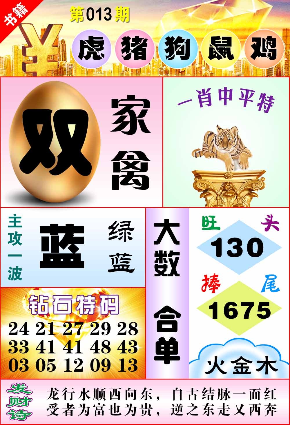 013期澳门金钱豹[图]