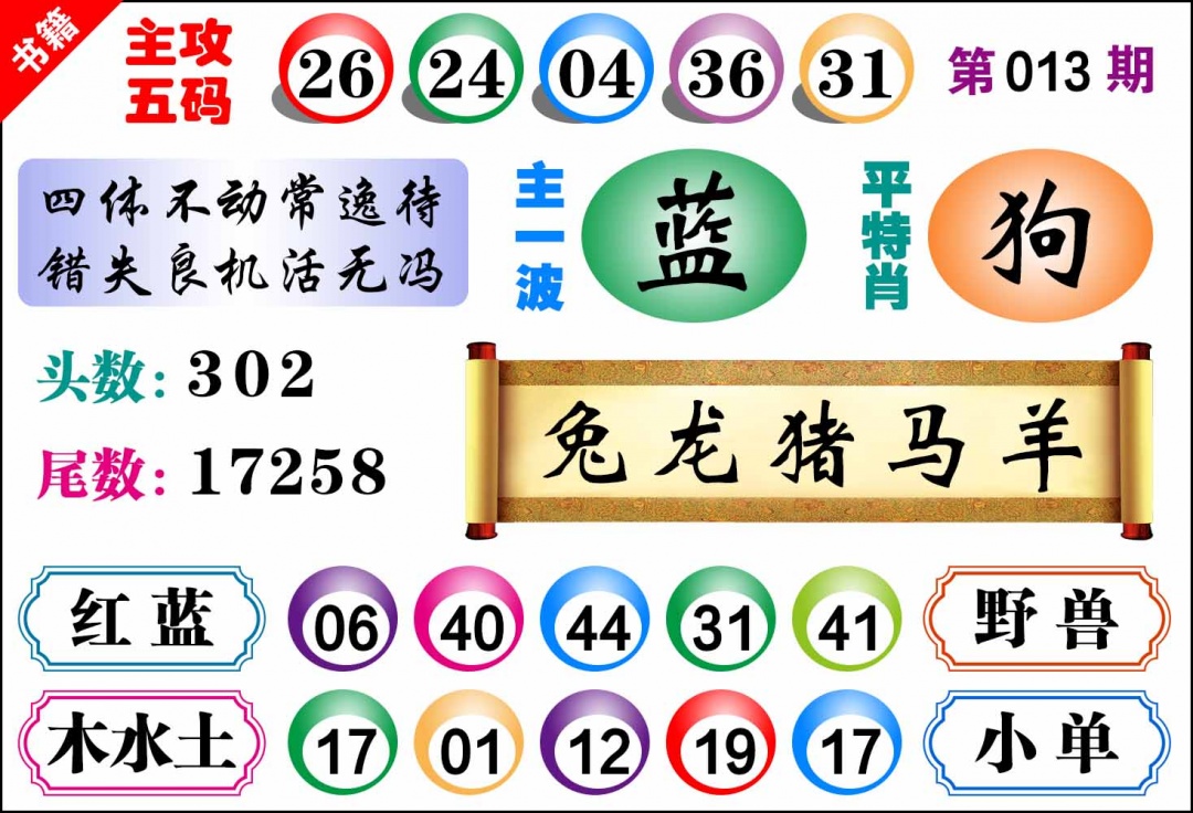 013期澳门主攻五码[图]