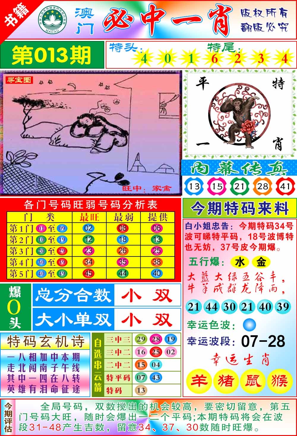 013期澳门玄机一特[图]