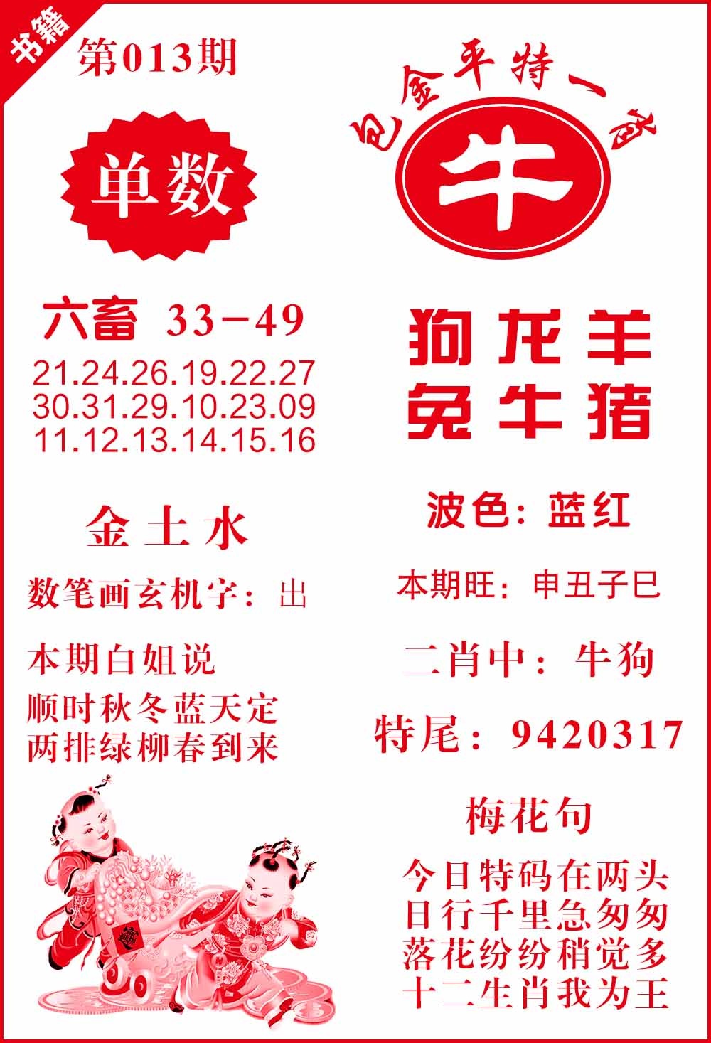 013期澳门包金来料[图]