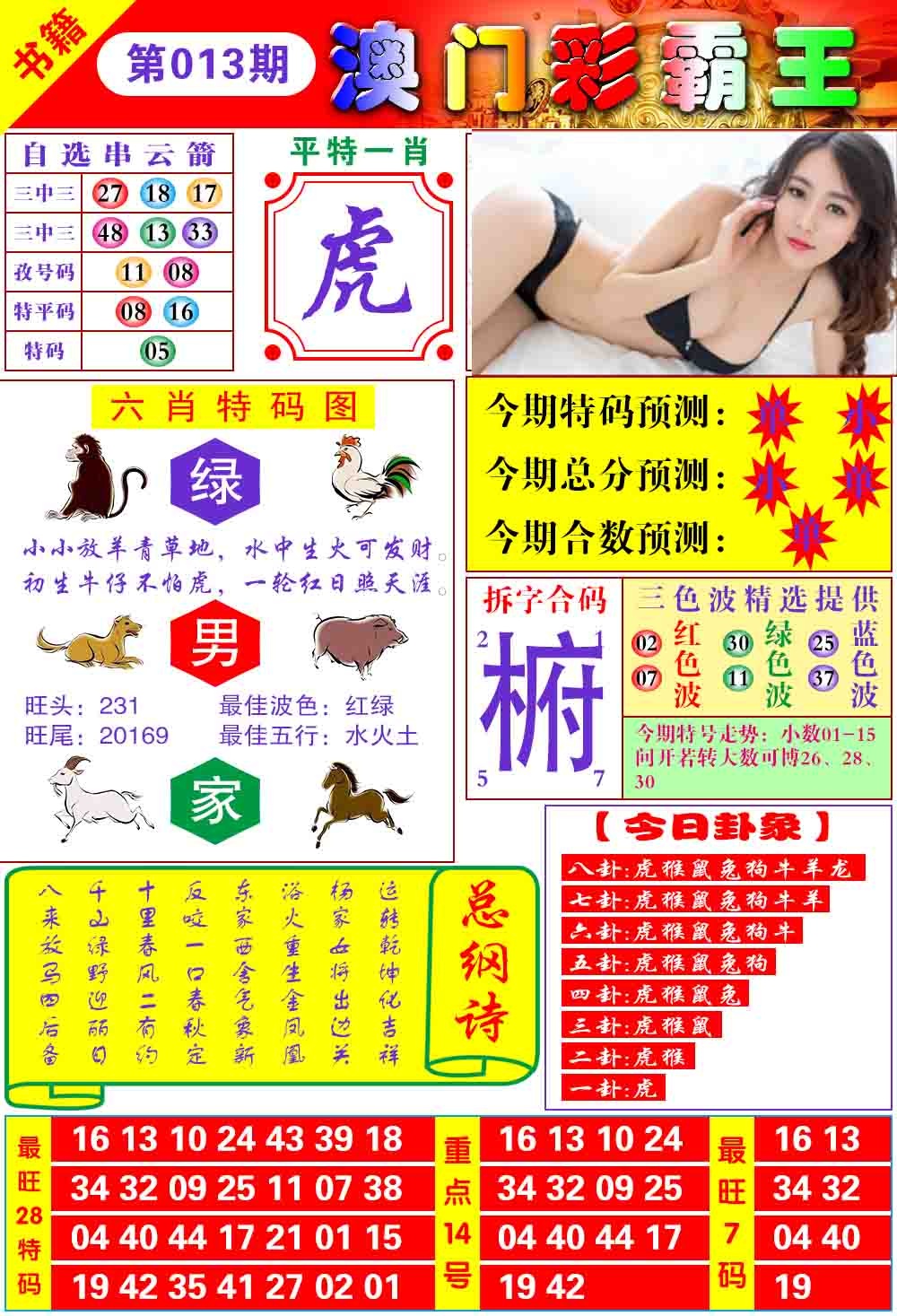 013期澳门彩霸王[图]