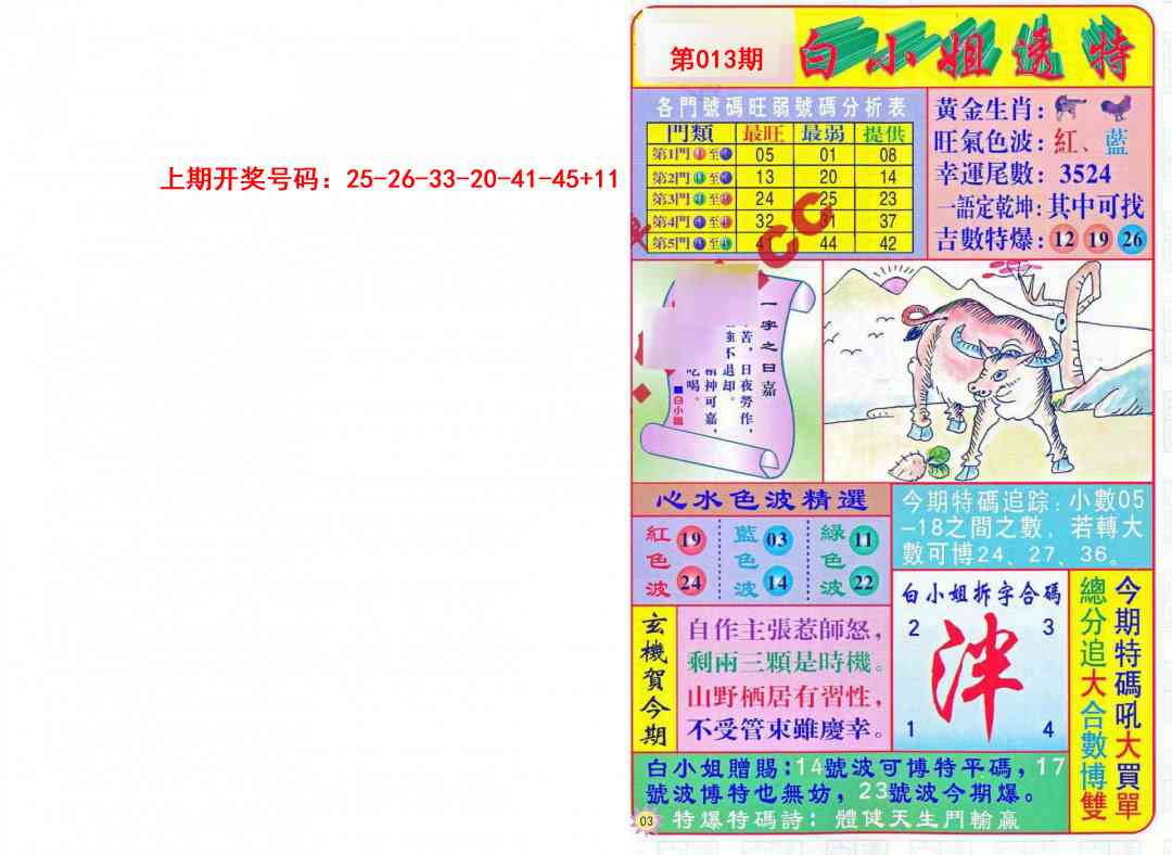 013期白小姐透特[图]