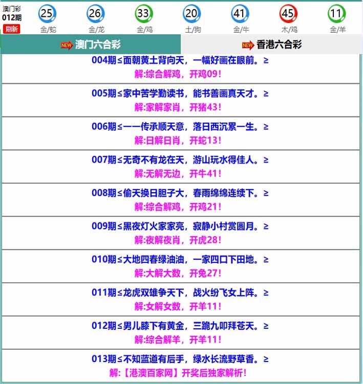 013期百家网玄机[图]